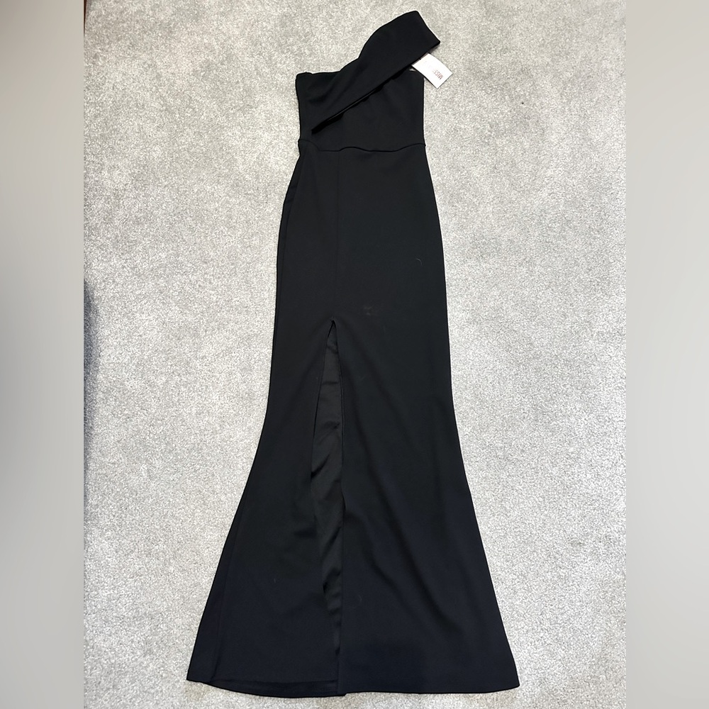 Missguided Black One Shoulder Maxi Dress. NWT!
